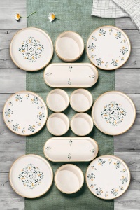 Set de masa 14 piese multicolore din ceramica MCH009886 The Home Collection