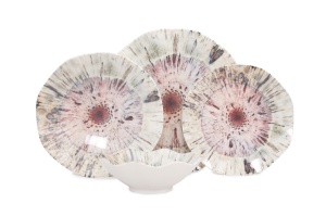 Set de masa 24 piese multicolore din ceramica GBSNES24Y41001159 The Home Collection