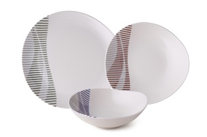 Set de masa 24 piese multicolore din ceramica GBSRD24KY4R3095 The Home Collection