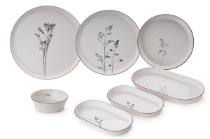 Set de masa 27 piese albe/negre din ceramica BNVFR27YT401267712 The Home Collection