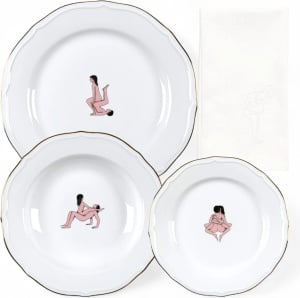 Set de masa 4 piese albe din ceramica Seikantai Gathered Seletti