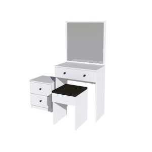 Set Masuta dressing,scaunel si noptiera alba Nice The Home Collection