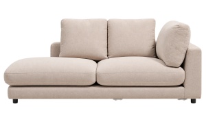 Sezlong canapea modulara bej din textil pentru 1 persoana Gala Micro Boucle Left Kave Home