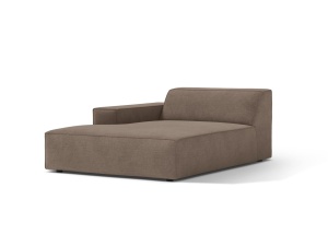 Sezlong canapea modulara maro cappuccino din textil pentru 1 persoana Jodie Left Micadoni