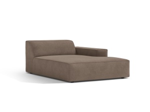Sezlong canapea modulara maro cappuccino din textil pentru 1 persoana Jodie Right Micadoni