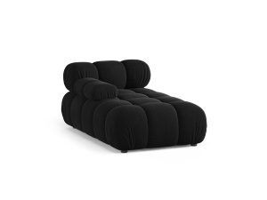 Sezlong canapea modulara neagra din catifea pentru 1 persoana Bellis Bluvel Left Micadoni