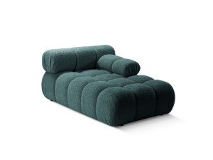 Sezlong pentru canapea modulara albastru petrol din textil pentru 1 persoana Bellis Boucle 155 Right Micadoni