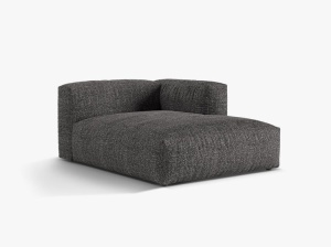 Sezlong pentru canapea modulara gri antracit din textil pentru 1 persoana Martina 176 Boucle Right Micadoni