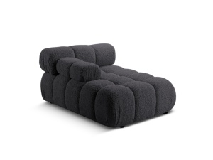 Sezlong pentru canapea modulara gri grafit din textil pentru 1 persoana Bellis Boucle 155 Left Micadoni