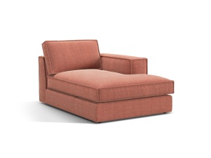 Sezlong pentru canapea modulara rosie din textil pentru 1 persoana Pola Right Micadoni
