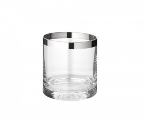 Suport argintiu/transparent din sticla cristal pentru lumanare 8 cm Molly Edzard