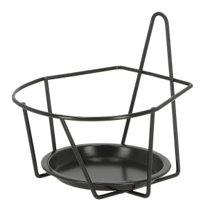 Suport de perete pentru ghiveci negru din metal 17x18 cm Sopera Esschert Design