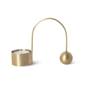 Suport lumanare auriu din metal 10 cm Balance Avi Ferm Living