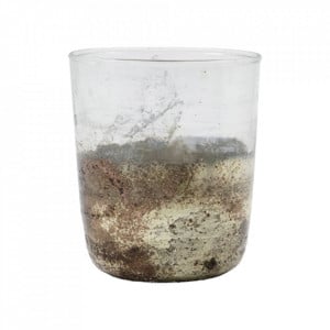 Suport lumanare gri/transparenta din sticla reciclata 10 cm Gem House Doctor