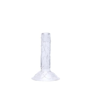 Suport lumanare transparent din sticla 17 cm Doodle Hubsch