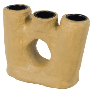 Suport lumanari galben miere din hartie 25 cm Aven Woood