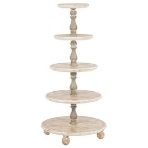 Suport rotund maro din lemn pentru torturi si prajituri 71 cm Steffi Bizzotto