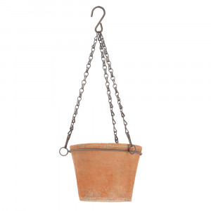 Suport suspendabil pentru ghiveci portocaliu din ceramica 17cm Jope L Esschert Design