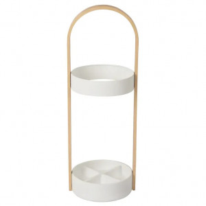 Suport umbrele maro/alb din lemn 68 cm Nina Umbra