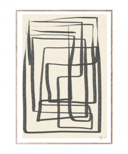 Tablou gri/crem cu rama din lemn Different Ways II Paper Collective