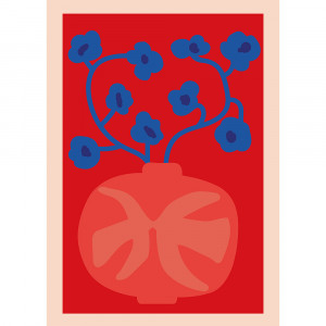 Tablou multicolor cu rama din lemn 30x40 cm The Red Vase Paper Collective