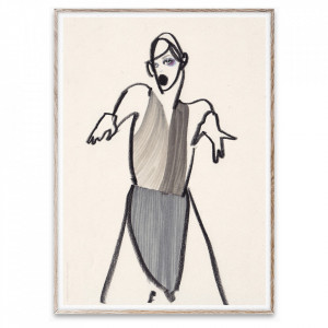 Tablou multicolor cu rama din lemn 50x70 cm Dancer 03 Paper Collective