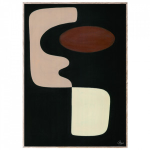 Tablou multicolor cu rama din lemn Faces 01 Paper Collective