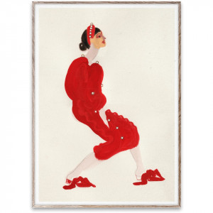 Tablou multicolor cu rama din lemn Red with Pearls Paper Collective