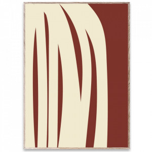 Tablou multicolor cu rama din lemn Stacked Lines 02 Paper Collective