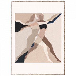 Tablou multicolor cu rama din lemn Two Dancers Paper Collective