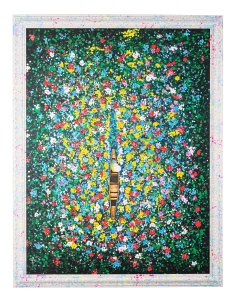 Tablou multicolor din fibre naturale 120x160 cm Spotty 031 Bizzotto
