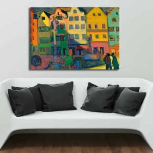 Tablou multicolor din fibre naturale 70x100 cm Sunset City The Home Collection