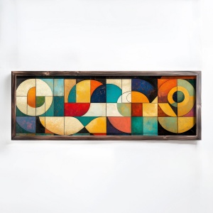 Tablou multicolor din lemn 40x120 cm EMR042 The Home Collection