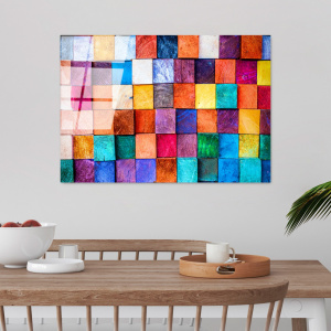 Tablou multicolor din sticla 70x100 cm Aroma The Home Collection
