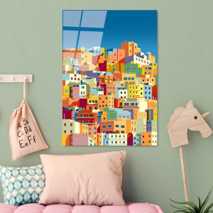 Tablou multicolor din sticla 70x100 cm City The Home Collection