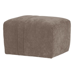 Taburet dreptunghiular grej din textil 50x63 cm Omaire Woood