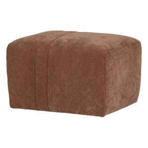 Taburet dreptunghiular maro ruginiu din textil 50x63 cm Omaire Woood