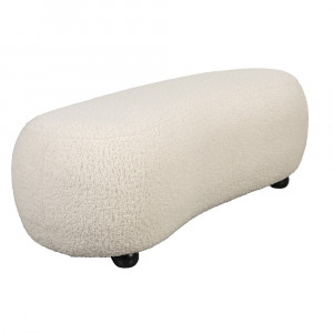 Taburet oval alb din textil 46x120 cm Noxx Quiet Object