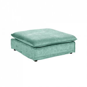 Taburet patrat albastru aqua din catifea 100x100 cm Heaven The Home Collection
