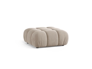 Taburet patrat bej inchis din catifea 94x94 cm Bellis Bluvel Micadoni