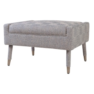Taburet pentru picioare dreptunghiular gri din textil 62x76 cm Balham Versmissen
