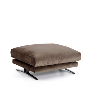 Taburet pentru picioare maro ciocolata din catifea 85x90 cm Veliro Kave Home