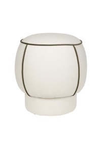 Taburet rotund alb din textil 45 cm Marina Quiet Object