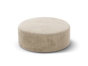 Taburet rotund bej deschis din textil 90 cm Dia Corduroy Micadoni