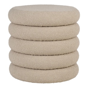 Taburet rotund din textil bej Brooklyn Boucle House Nordic