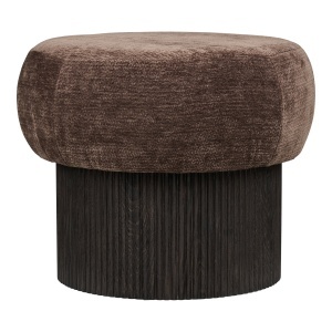 Taburet rotund din textil maro inchis 52 cm Christchurch House Nordic
