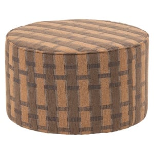 Taburet rotund din textil maro/roz 60 cm Sarli Woood