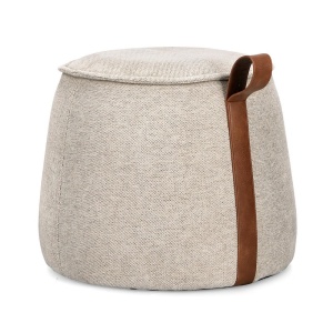 Taburet rotund gri din textil 50 cm Anila Bizzotto