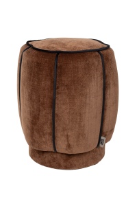Taburet rotund maro deschis din catifea 40 cm Donna Dutchbone