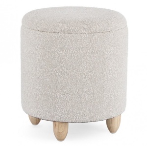 Taburet rotund maro/gri deschis din textil 40 cm Zena Storage Bizzotto